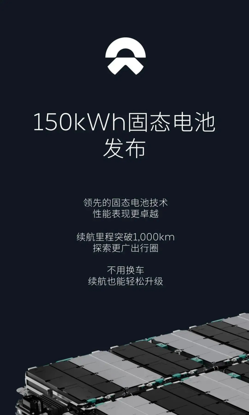 蔚来将于第四季度计划交付 150kwh 固态电池