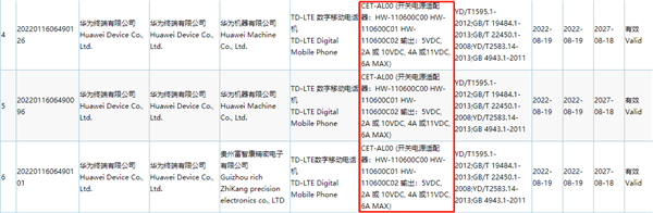 华为Mate 50系列通过3C认证：全系支持66W快充